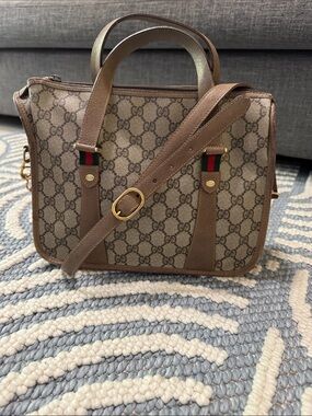 Vintage Gucci Accessory Collection GG Monogram Satchel Shoulder Bag